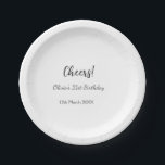 Plato De Papel Saludos fecha de cumpleaños 21 agregar nombre simp<br><div class="desc">Diseño</div>