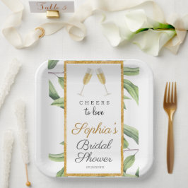 Plato De Papel Saludos para amar al Fiesta de ducha de novias bot