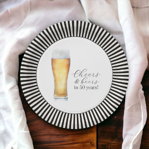 Plato De Papel Saludos y cervezas 50° cumpleaños