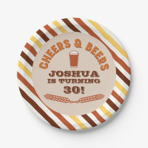 Plato De Papel Saludos y cervezas Placas de papel de cumpleaños