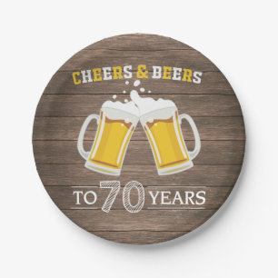 Plato De Papel Saludos y cervezas rústicos a placas de papel a 7