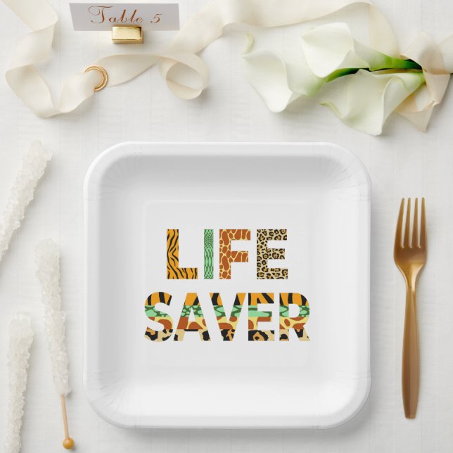 Plato De Papel Salvador de vida silvestre (Boda)