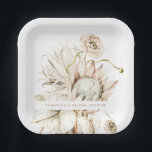 Plato De Papel Salvaje Boho Protea Pampas Ducha de Novias Florale<br><div class="desc">Este plato de papel para la ducha de novias presenta protea de color de agua pintada,  pasto seco de pampas,  anurio blanco y flor silvestre. Para una personalización más avanzada de este diseño,  haga clic en el BOTÓN HERRAMIENTA DE DISEÑO AZUL. También están disponibles los elementos coincidentes.</div>