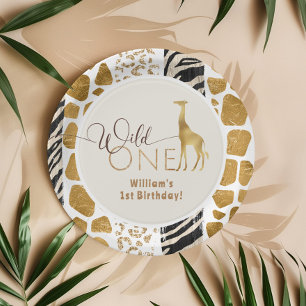 Plato De Papel Salvaje cumpleaños de safari de un niño
