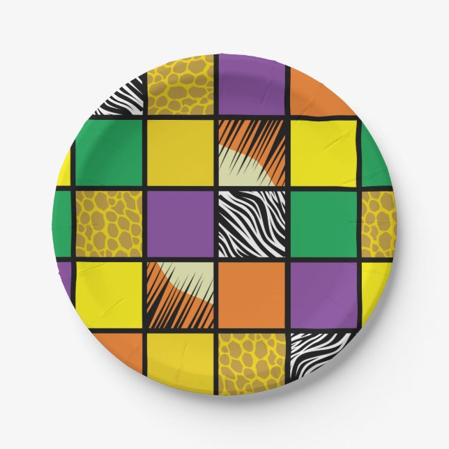 Plato De Papel Salvaje Fiesta Safari (Anverso)