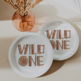 Plato De Papel Salvaje Rústico Un Primer Cumpleaños