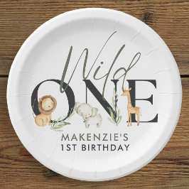 Plato De Papel Salvaje un Safari primer Fiesta de cumpleaños