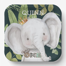 Plato De Papel Salvaje Una Jungla Animales Safari Primer cumpleañ