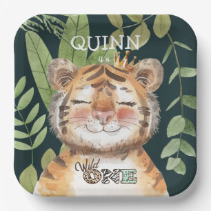 Plato De Papel Salvaje Una Jungla Animales Safari Primer cumpleañ
