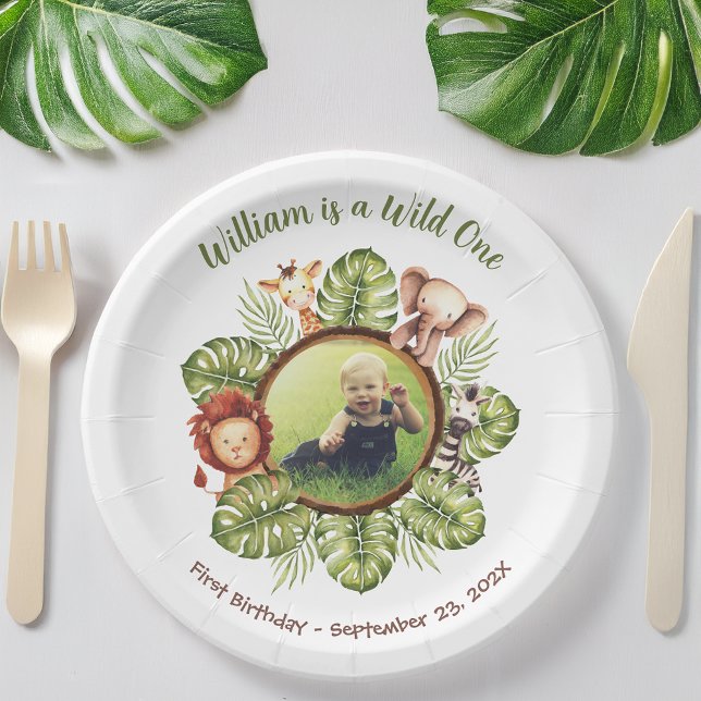 Plato De Papel Salvajes 1.ᵉʳ foto de cumpleaños: Dejan animales s (Subido por el creador)