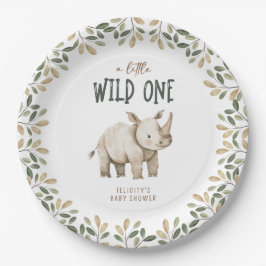 Plato De Papel Salvajes un Safari Animales Neutrales Baby Shower