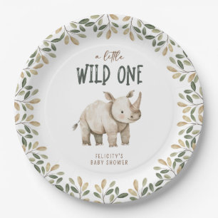 Plato De Papel Salvajes un Safari Animales Neutrales Baby Shower