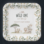 Plato De Papel Salvajes un Safari Animales Neutrales Baby Shower<br><div class="desc">¡Prepárate para una celebración tremendamente adorable! Nuestras pequeñas placas de papel para bebés Wild One cuentan con encantadores animales de safari acuarelas (rinocerontes, leones, cebras, gacelas, etc.) colocados en un entorno sereno de sabana. Con tonos suaves y neutros, este diseño es perfecto para cualquier pequeño aventurero en el camino. ¡Reunámonos,...</div>