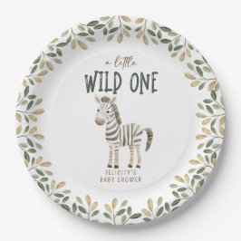 Plato De Papel Salvajes un Safari Animales Neutrales Baby Shower