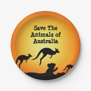 Plato De Papel Salvemos a los animales de Australia