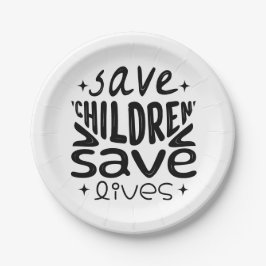 Plato De Papel Salven a los niños, salven vidas y favorecen a las