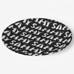Plato De Papel Sammy en letras samoyadas