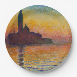 Plato De Papel San Giorgio Maggiore en Dusk (por Claude Monet)