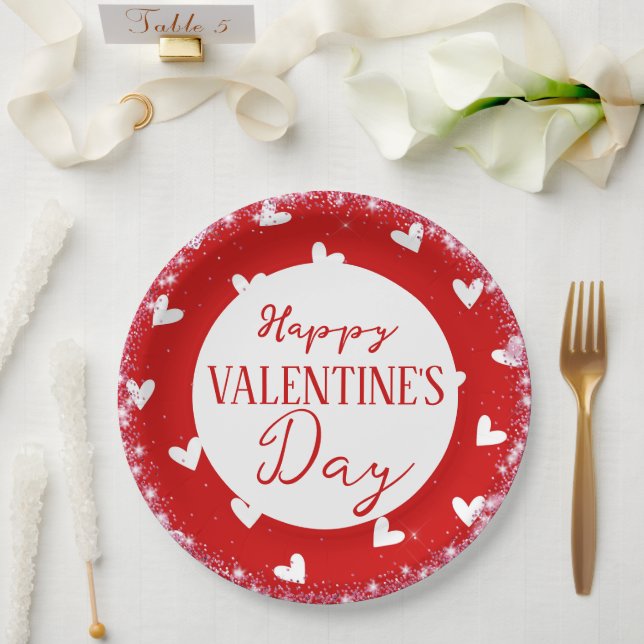 Plato De Papel San Valentín (Boda)