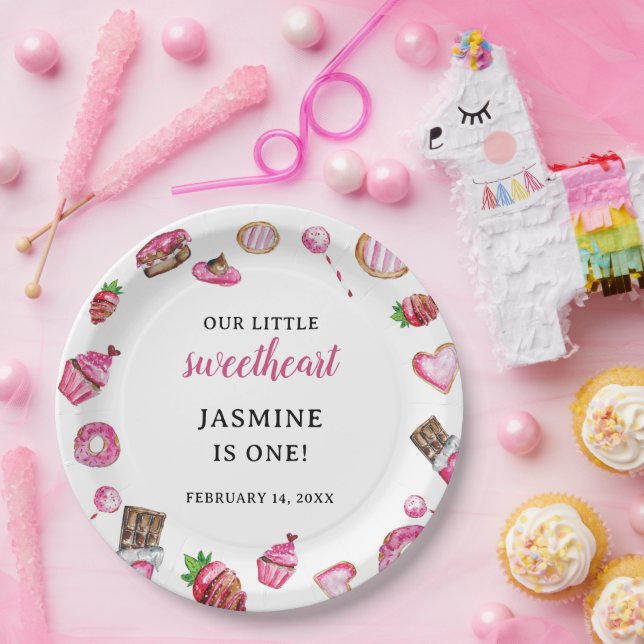 Plato De Papel San Valentín postre dulce de cumpleaños (Fiesta)