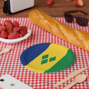 Plato De Papel San Vicente y las Granadinas bandera Vincy