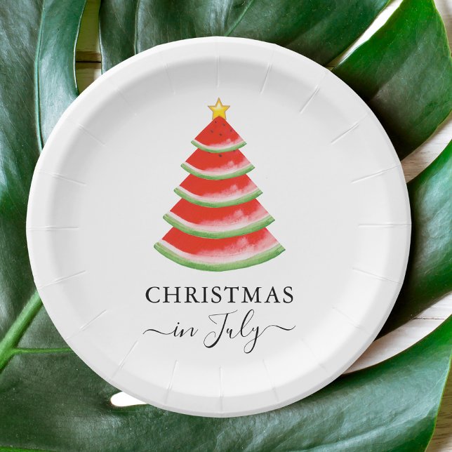 Plato De Papel Sandía de Navidad en Julio (Subido por el creador)