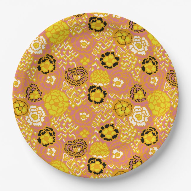 Plato De Papel Sandía Limón Oro (Anverso)