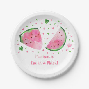 Plato De Papel sandía uno en un cumpleaños de melón