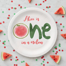 Sandía uno en un melón primer cumpleaños