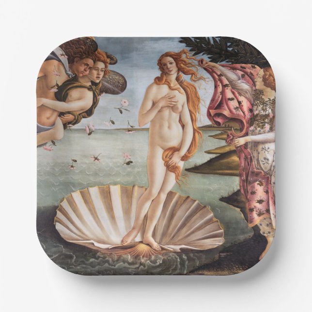 Plato De Papel Sandro Botticelli - Nacimiento de Venus (Anverso)
