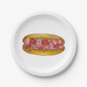 Plato De Papel Sándwich de langosta Roll Portland Maine Foodie Pl