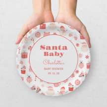 Santa Baby Rojo y Rosa Baby Shower de Navidad