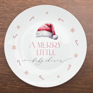 Plato De Papel Santa Baby Un Pequeño Y Feliz Baby Shower