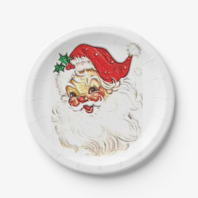 Plato De Papel Santa Claus (Anverso)