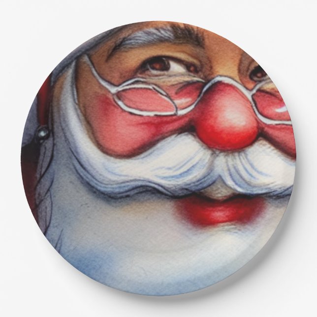 Plato De Papel Santa Claus (Anverso)