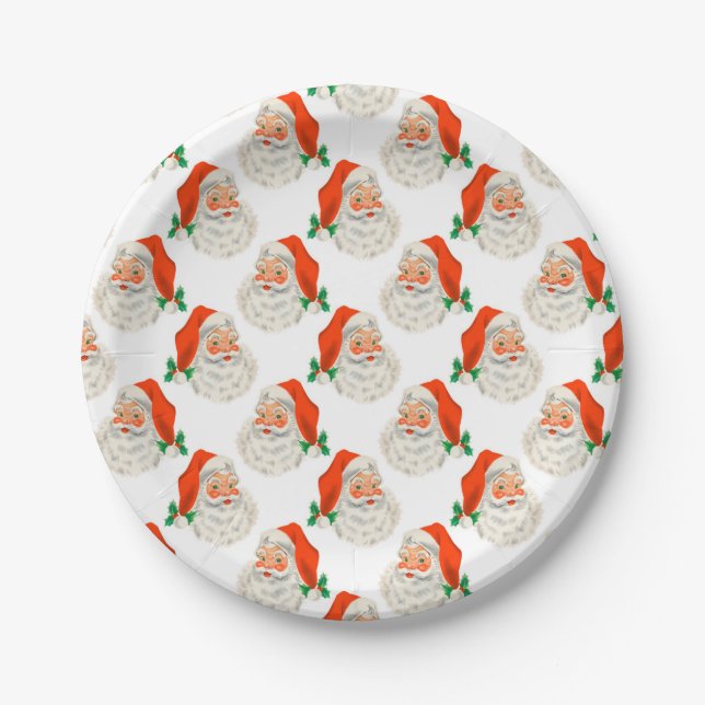 Plato De Papel Santa Claus (Anverso)