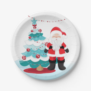 Plato De Papel Santa Claus