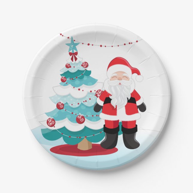 Plato De Papel Santa Claus (Anverso)