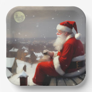 Plato De Papel Santa Claus
