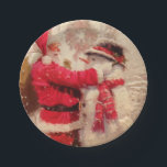 Plato De Papel Santa claus and snowman in snowfall<br><div class="desc">snowman santa claus christmas, 
cold colorful smile friends , 
scarf element frozen happiness, 
joy cheerful snowflake fun, 
smile red hat year, 
funny new xmas season, 
gift happy winter merry, 
art painting character celebration, 
happy snowfall snow holiday, 
christmas snowman santa claus , </div>