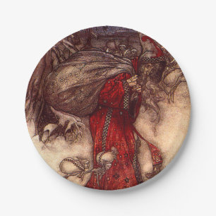 Plato De Papel Santa Claus Arthur Rackham