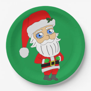 Plato De Papel Santa Claus chibi