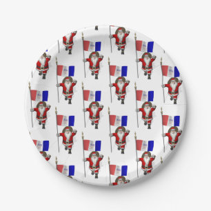 Plato De Papel Santa Claus Con Bandera De Cleveland