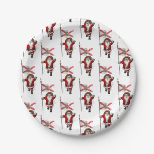 Plato De Papel Santa Claus Con Bandera De Florida