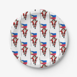 Plato De Papel Santa Claus Con El Fin De Filipinas