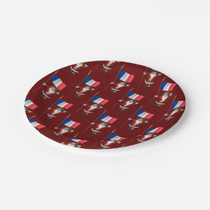 Plato De Papel Santa Claus Con El Fin De Francia