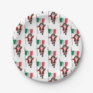 Plato De Papel Santa Claus Con El Fin De Italia