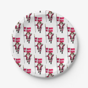 Plato De Papel Santa Claus Con El Firma De Dannebrog