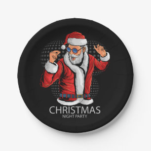Plato De Papel santa claus en navidades fiesta de bailePaper Plat