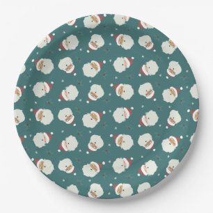 Plato De Papel Santa Claus Feliz Navidad